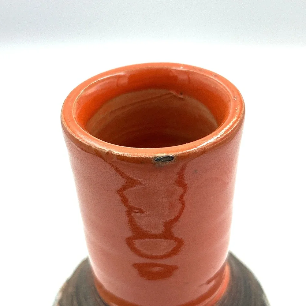Vtg Fratelli Fanciullacci  Italian Pottery Vase Sgraffito Textured Stylized MCM